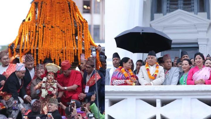  यसरी सुरु भयो येँयाः (इन्द्रजात्रा)को रथयात्रा सुरु, आज माथिल्लो टोलको रथयात्रा 
