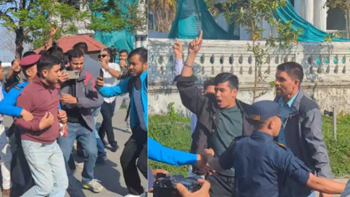  सिंहदरबारभित्र नेविसंघको प्रदर्शन